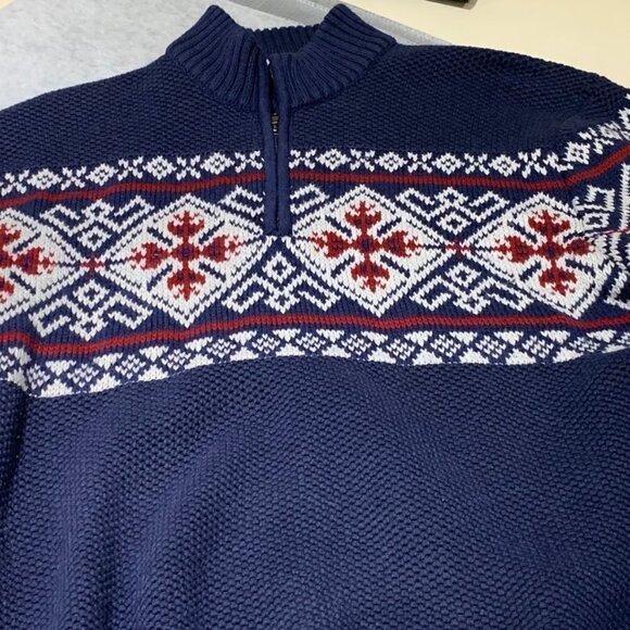 Fair Isle Quarter Zip Men's Sweater Size XL - Picture 2 of 8